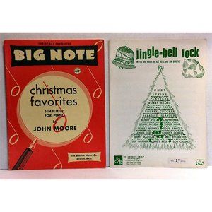 1948 & 1957 BIG NOTE Christmas Music Books - Lot of 2